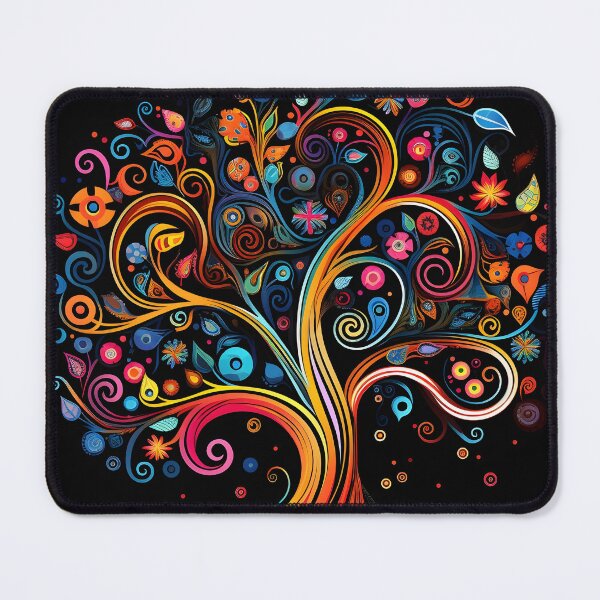 Item preview, Vibrant color doodle art tree print designed and sold by dcrc.