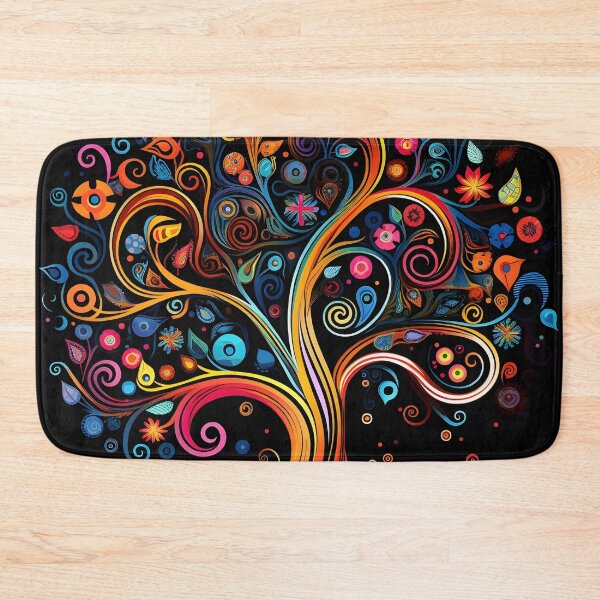 Item preview, Vibrant color doodle art tree print designed and sold by dcrc.