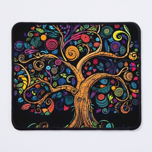 Item preview, vibrant color doodle art tree print designed and sold by dcrc.