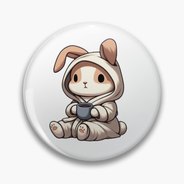 Artikelvorschau, Niedlicher beige-weißer Hase, der Kaffee nippt entworfen und verkauft von Goondzik.