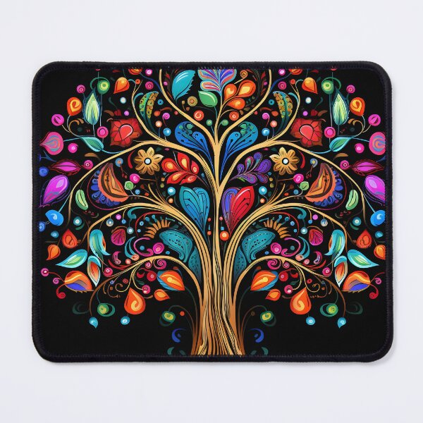 Item preview, vibrant color doodle art tree print designed and sold by dcrc.