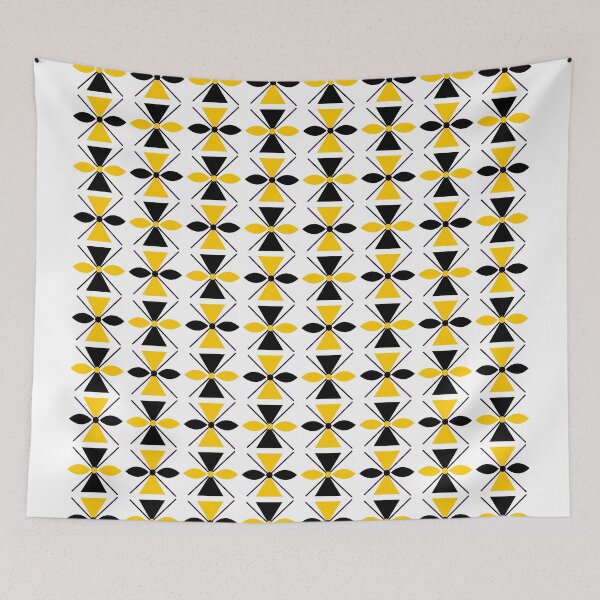 Item preview, geometric yellow hourglass texture designed and sold by CREATINERY.