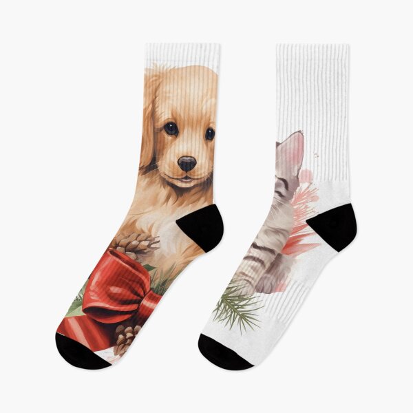 Artikelvorschau, Entzückender Weihnachtsdruck mit Hund und Katze entworfen und verkauft von dcrc.