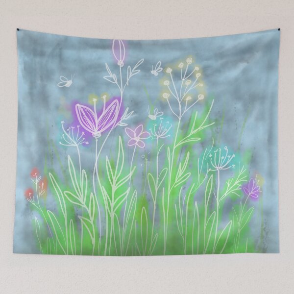 Item preview, Watercolor flowers, beautiful, wild leaves /2 -  white, green, dark green, light colors, botanical pattern. designed and sold by My-fake-places.