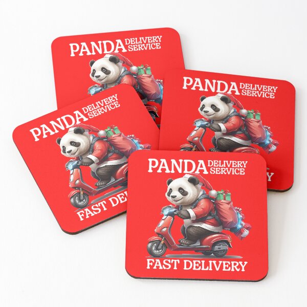 Item preview, Christmas Panda Delivery Service riding a scooter designed and sold by tamigrace0113.