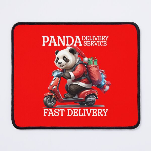 Item preview, Christmas Panda Delivery Service riding a scooter designed and sold by tamigrace0113.