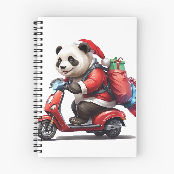 Aperçu de l'œuvre Service de livraison de panda de Noël sur un scooter créée et vendue par tamigrace0113.