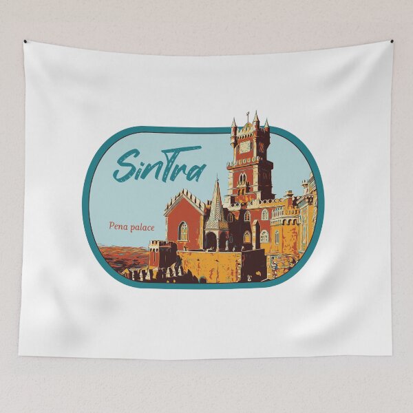 Item preview, Sintra Pena Palace Facade Illustration Print - Portuguese Art designed and sold by Lemomo-artworks.