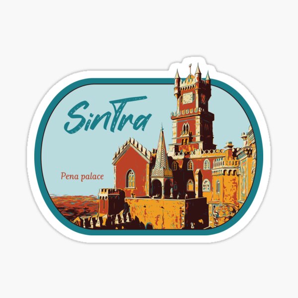 Item preview, Sintra Pena Palace Facade Illustration Print - Portuguese Art designed and sold by Lemomo-artworks.