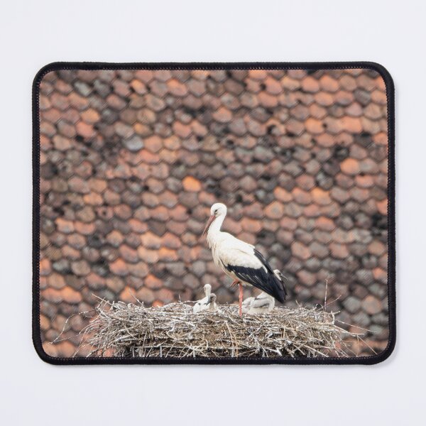 Item preview, White Stork, Ciconia ciconia, with chicks on his nest designed and sold by Zosimus.