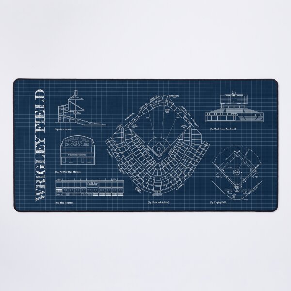 Item preview, Wrigley Field (Navy Blueprint) designed and sold by BGALAXY.