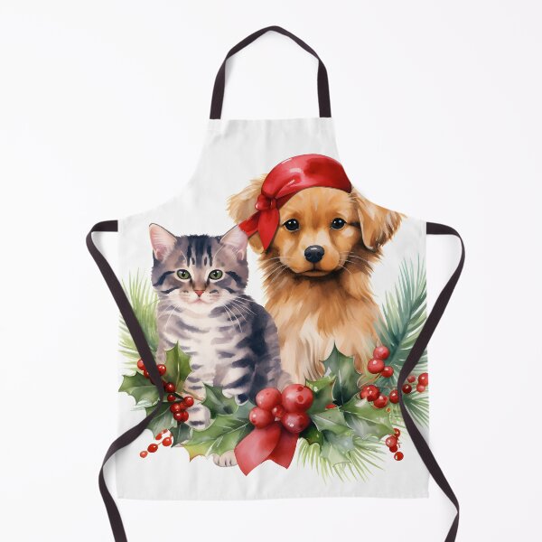 Item preview, adorable dog and cat christmas holiday print designed and sold by dcrc.