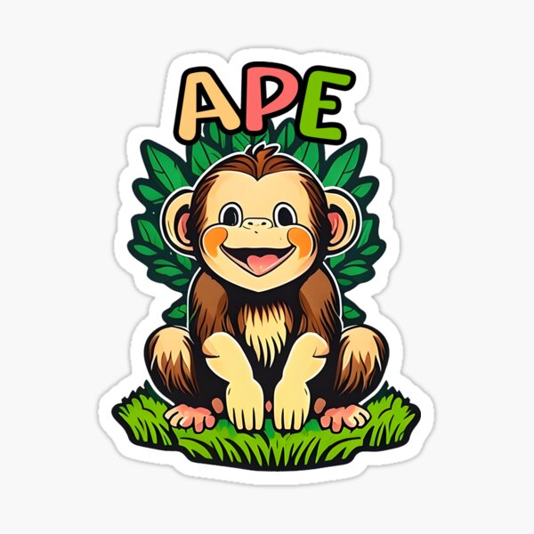 Animal Alphabet - A for Ape Sticker