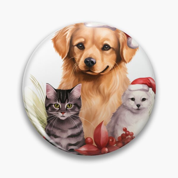 Item preview, adorable dog and cat christmas holiday print designed and sold by dcrc.