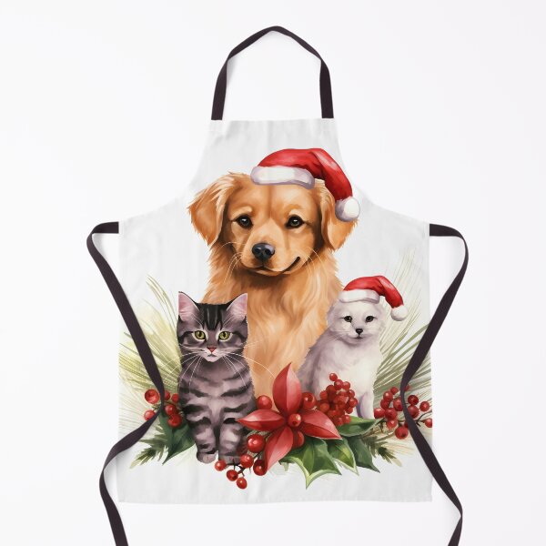 Item preview, adorable dog and cat christmas holiday print designed and sold by dcrc.