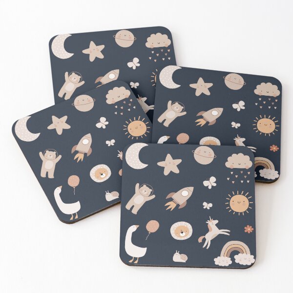 Item preview, Cute Things Collection - Cute Animals, Similing Moon and Sun designed and sold by patternjp.