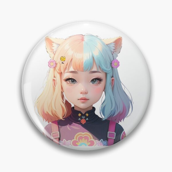 Item preview, Portrait of a cute little girl with pink hair and blue eyes designed and sold by Sanan Israyilli.
