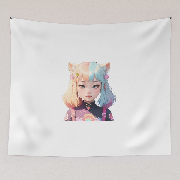 Item preview, Portrait of a cute little girl with pink hair and blue eyes designed and sold by Sanan Israyilli.
