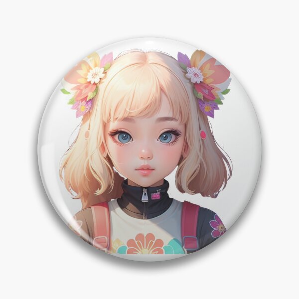 Item preview, Portrait of a cute little girl with pink hair and blue eyes designed and sold by Sanan Israyilli.