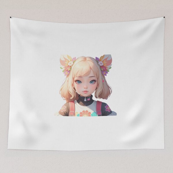 Item preview, Portrait of a cute little girl with pink hair and blue eyes designed and sold by Sanan Israyilli.