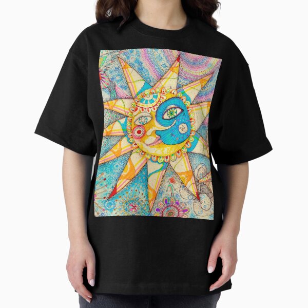 La dama, el sol y la estrella fugaz Camiseta oversize