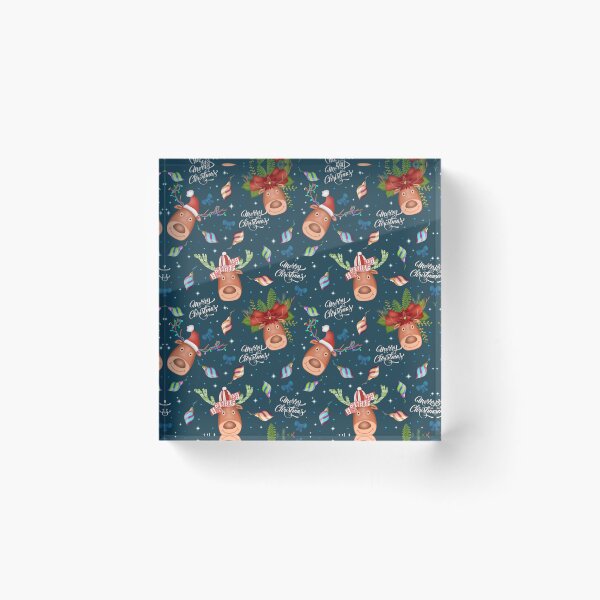 Item preview, Holly Jolly Reindeers - Blue designed and sold by JaselviiStudio.