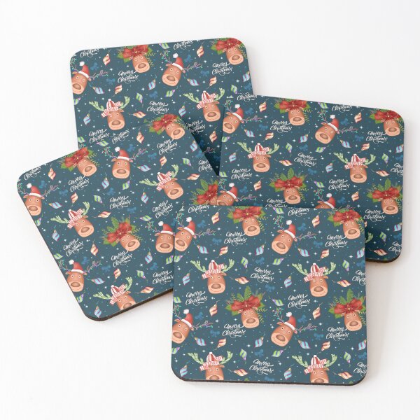 Item preview, Holly Jolly Reindeers - Blue designed and sold by JaselviiStudio.