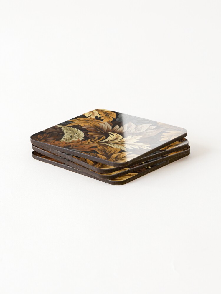 Thumbnail 4 of 5, Coasters (Set of 4), Leaf Pattern designed and sold by SideSignal.