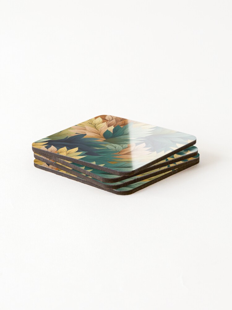 Thumbnail 4 of 5, Coasters (Set of 4), Leaf Pattern designed and sold by SideSignal.