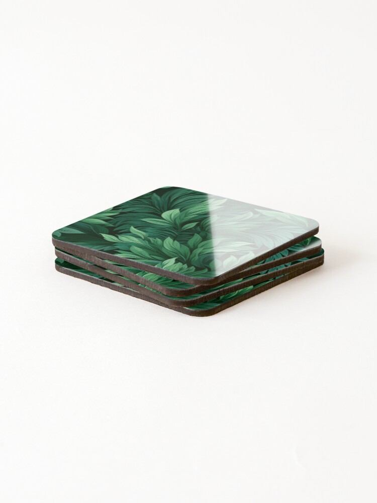 Thumbnail 4 of 5, Coasters (Set of 4), Leaf Pattern designed and sold by SideSignal.