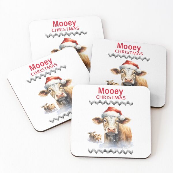 Item preview, Christmas Highland Cow Xmas cows in Santa Hat Festive Mood Christmas Cow designed and sold by OliveAndSnow.