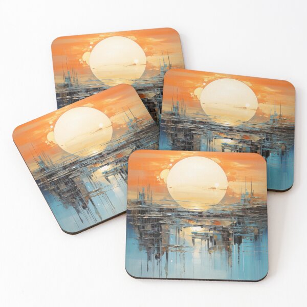 Artikelvorschau, Entdecken Sie "Simplistic & Minimalistic Vintage Sunset" Abstrakte Kunst entworfen und verkauft von ArtificialGenes.