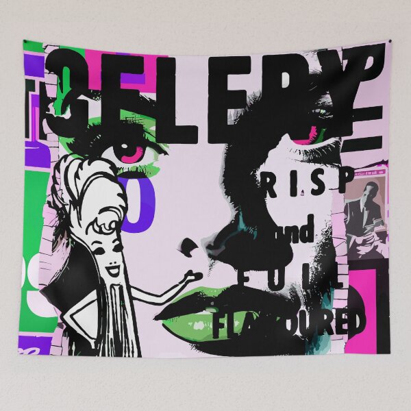 Item preview, Celery Crisp Vintage Graffiti II designed and sold by blackink-design.