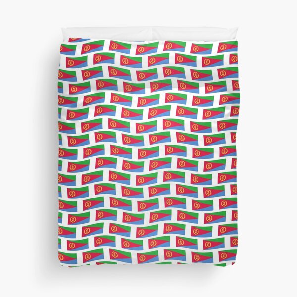 Eritrean flag tiled pattern effect Duvet Cover
