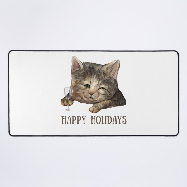 Item preview, Happy Holidays: A Funny and Cute Drunk Cat Design designed and sold by GorinART.