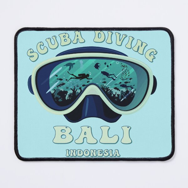 Item preview, Scuba Diving Bali, Underwater scuba Diver Mask designed and sold by Surfer Dave Designs.