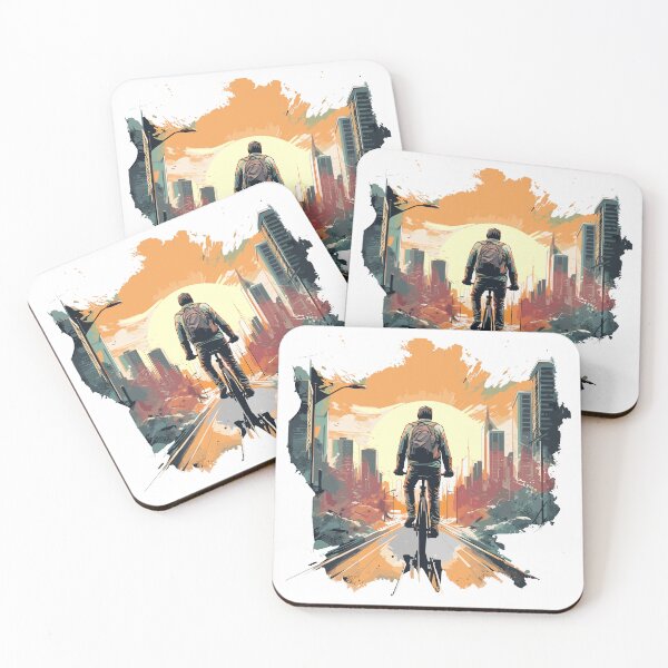 Item preview, A cyclist setting sun in the background. designed and sold by Hisirdoux.