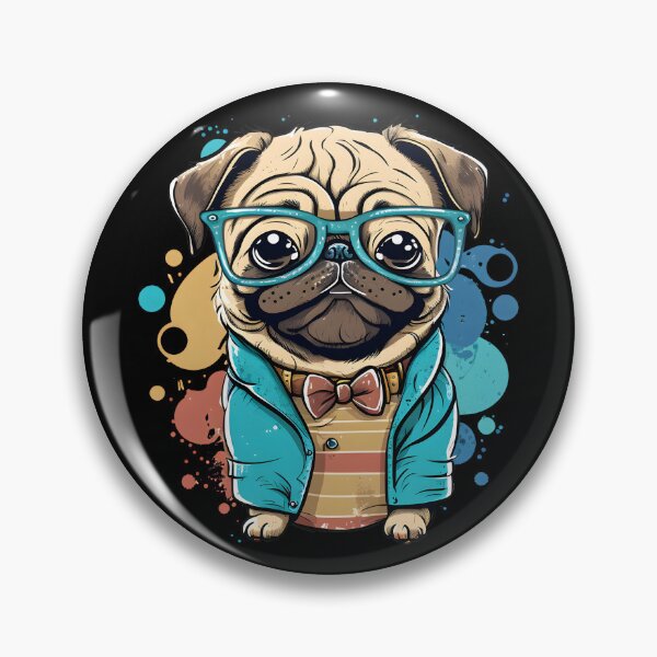 Item preview, Colorful Kawaii Pug Hipster designed and sold by Leonardo Palumbo.
