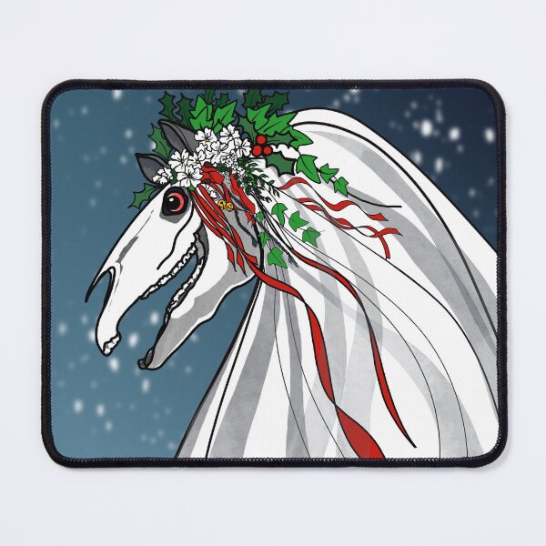 Item preview, Mari Lwyd in the snow designed and sold by TraceyEvansArt.