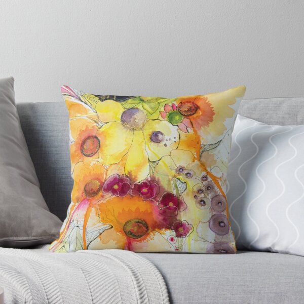 Orange abstract Throw Pillow