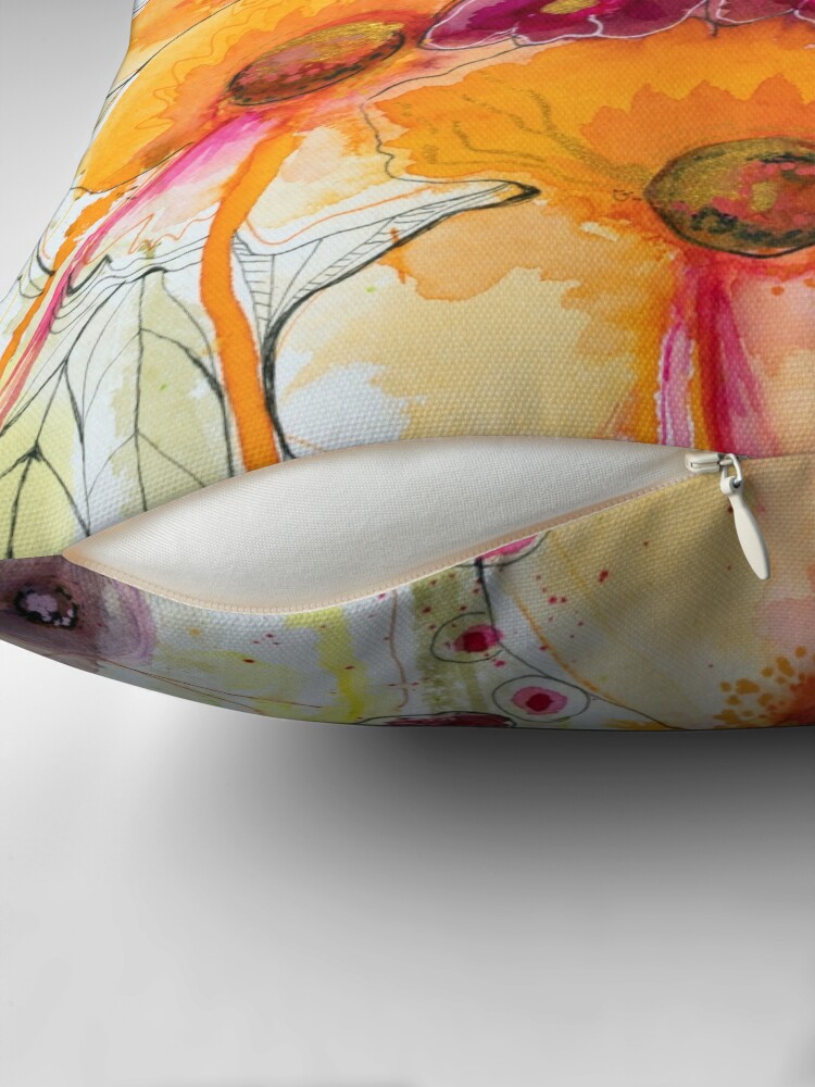 Thumbnail 2 of 4, Pillow, Orange abstract designed and sold by BirgitteB.