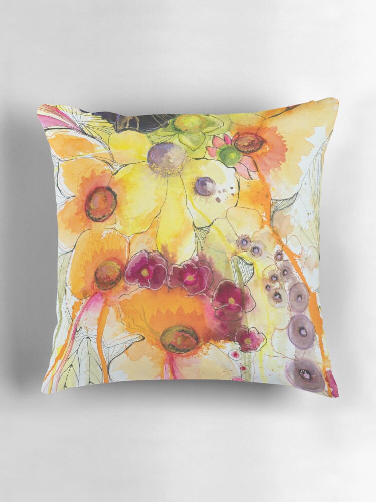 Thumbnail 3 of 4, Pillow, Orange abstract designed and sold by BirgitteB.