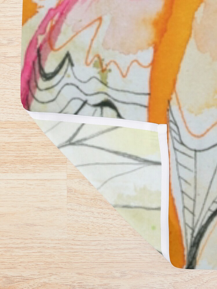 Thumbnail 2 of 5, Shower Curtain, Orange abstract designed and sold by BirgitteB.