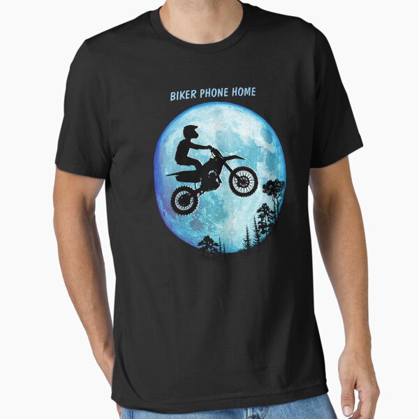 Item preview, Rider Phone Home-Motocross Stunt Biker T-shirt designed and sold by Shlomo Cohen.