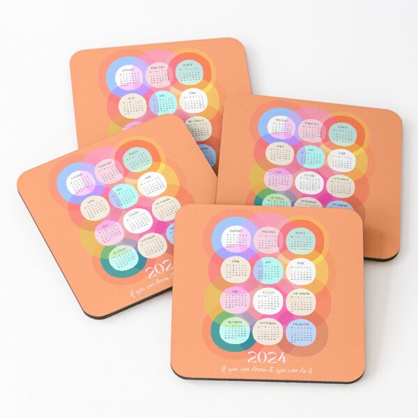 Item preview, Abstract Geo New Year Rainbow Calendar 2024 - 2. Orange designed and sold by Dominiquevari.