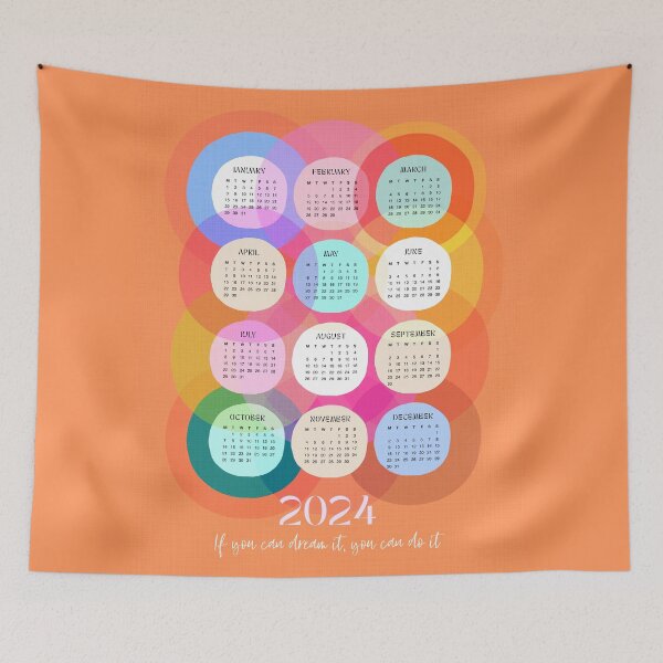 Item preview, Abstract Geo New Year Rainbow Calendar 2024 - 2. Orange designed and sold by Dominiquevari.