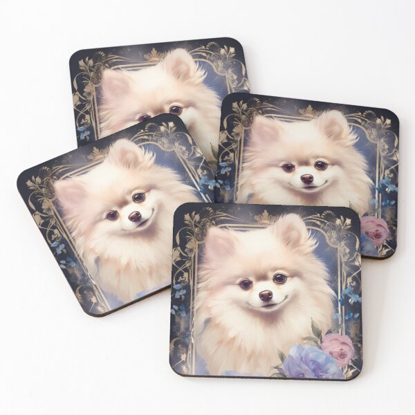 Item preview, cute fluffy Pomeranian Pomeranian dog vintage romantic designed and sold by WallyPink.