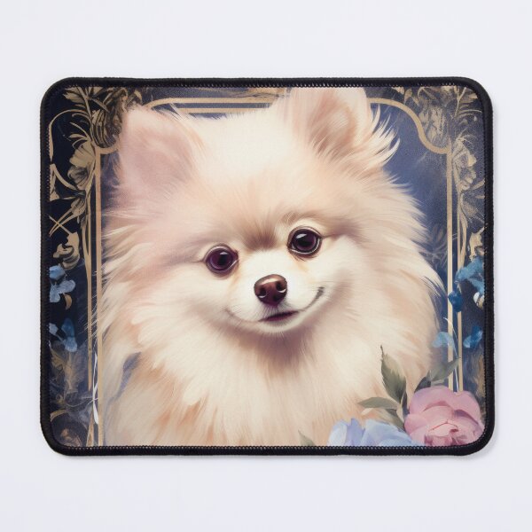 Artikelvorschau, niedlicher flauschiger Zwergspitz Pomeranian Hund Vintage Romantisch entworfen und verkauft von WallyPink.