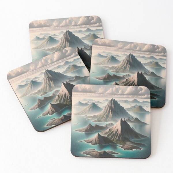 Item preview, Tranquil Peaks Amidst Serene Seas designed and sold by PictorialWhimsy.