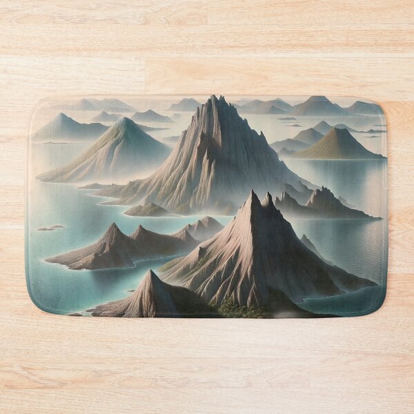 Item preview, Tranquil Peaks Amidst Serene Seas designed and sold by PictorialWhimsy.